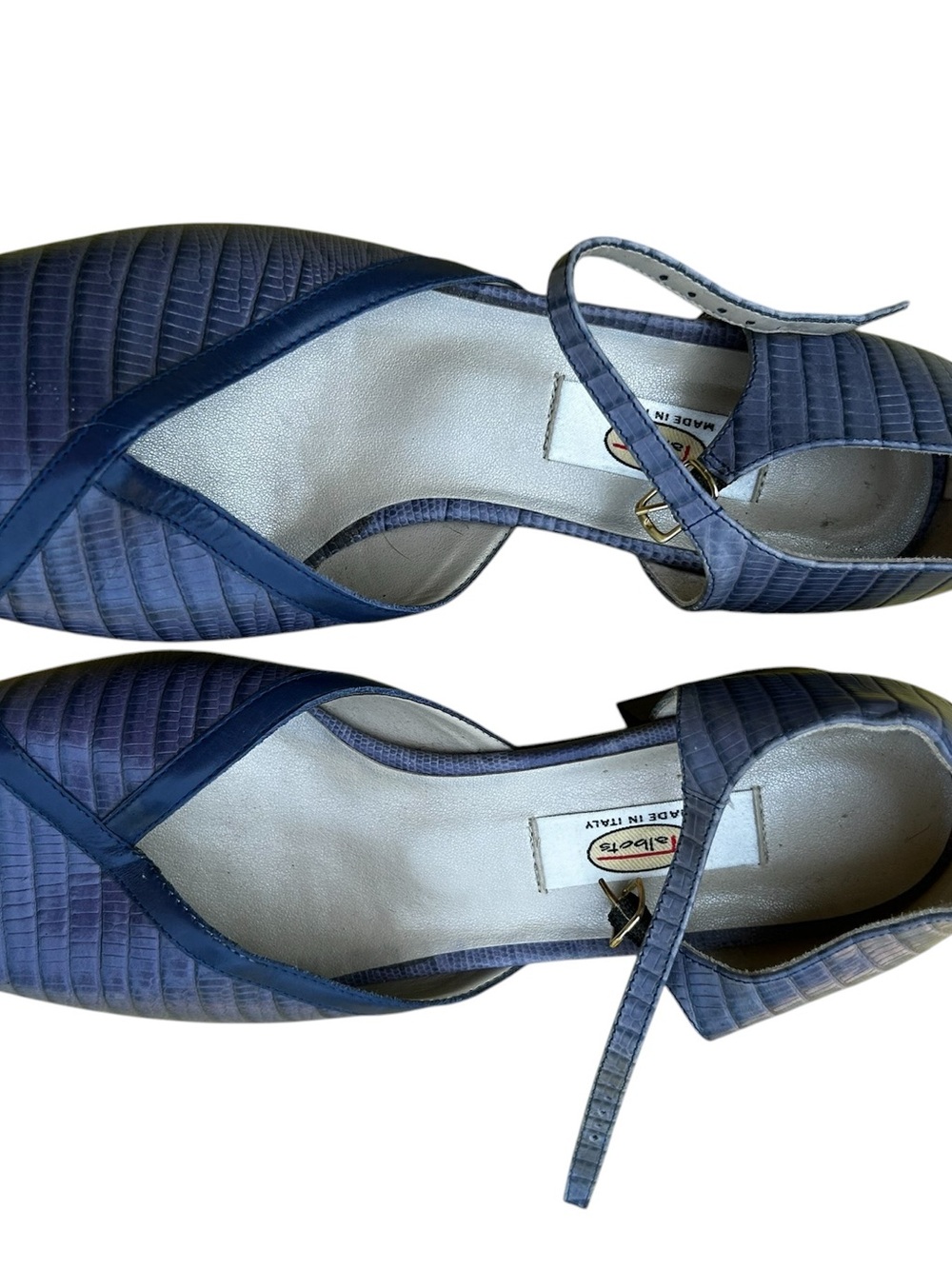 Talbots Purple Textured Ankle-Strap Pumps